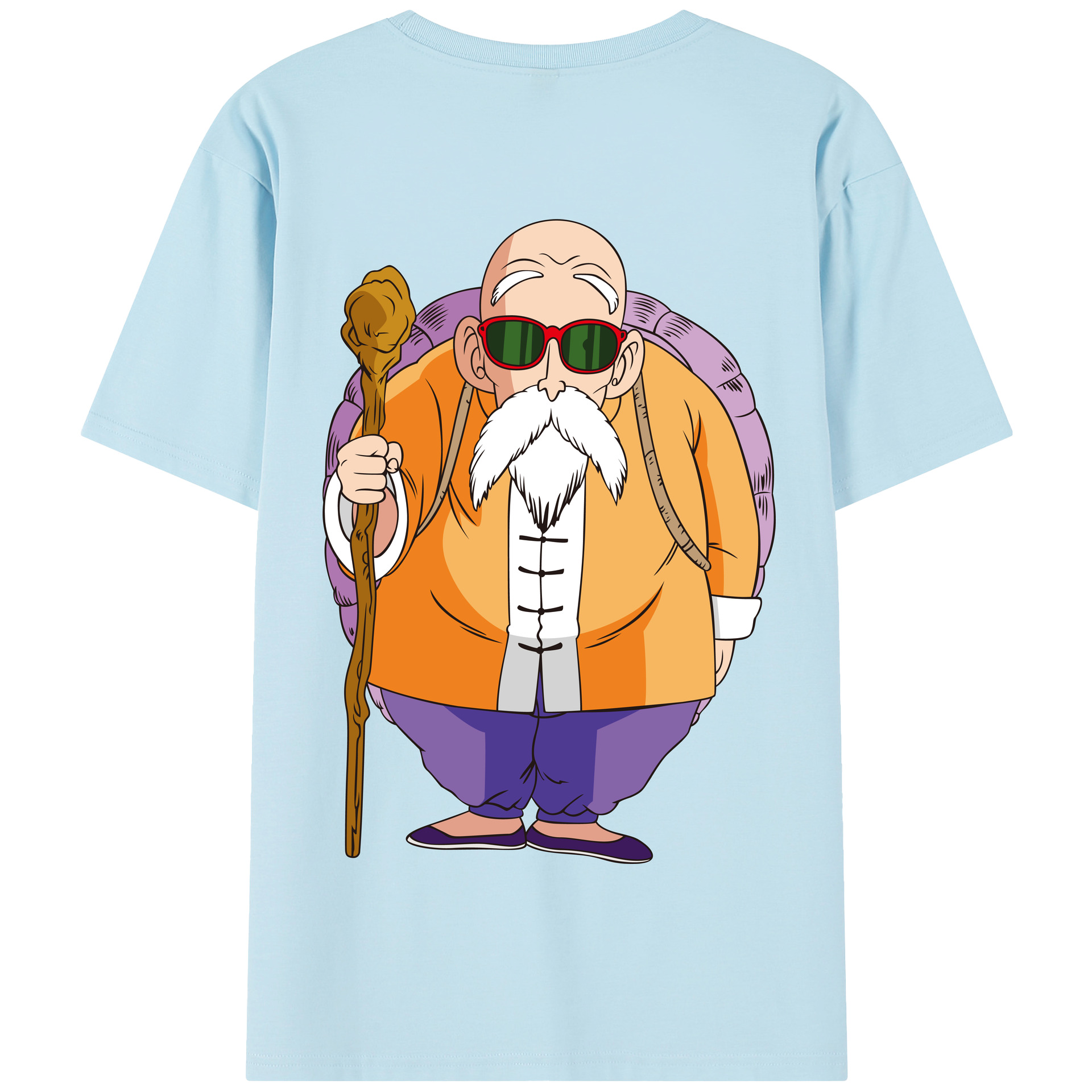 （画像用） ドラゴンボール 亀仙人（かめせんにん） DRAGON BALL Master Roshi Kame Sennin 綿100％半袖Tシャツ（背面プリント）